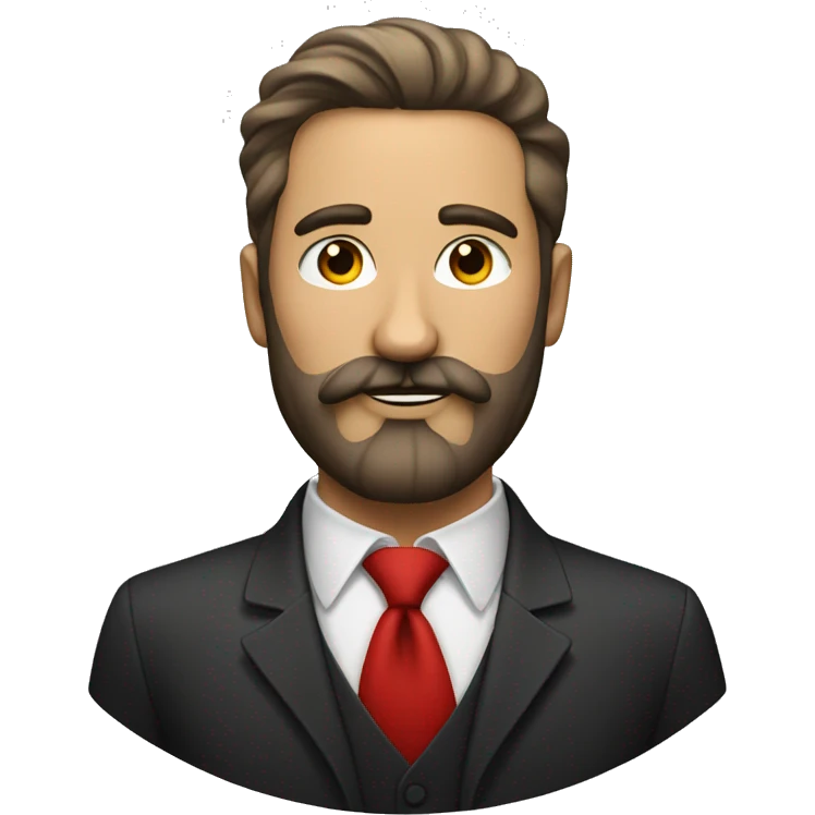 a man with beard and mustache and classy hair with red cyrcle around him emoji