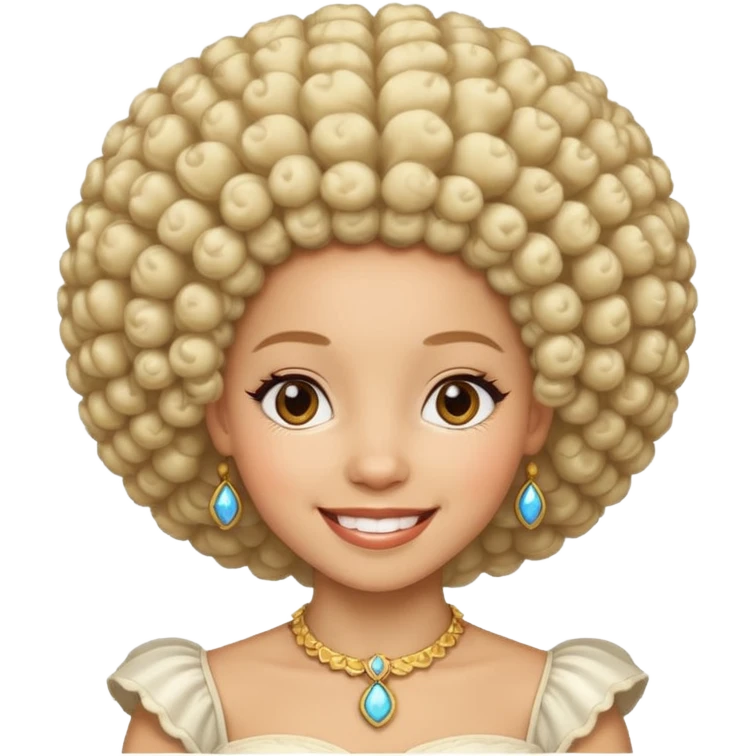Afro white princess emoji