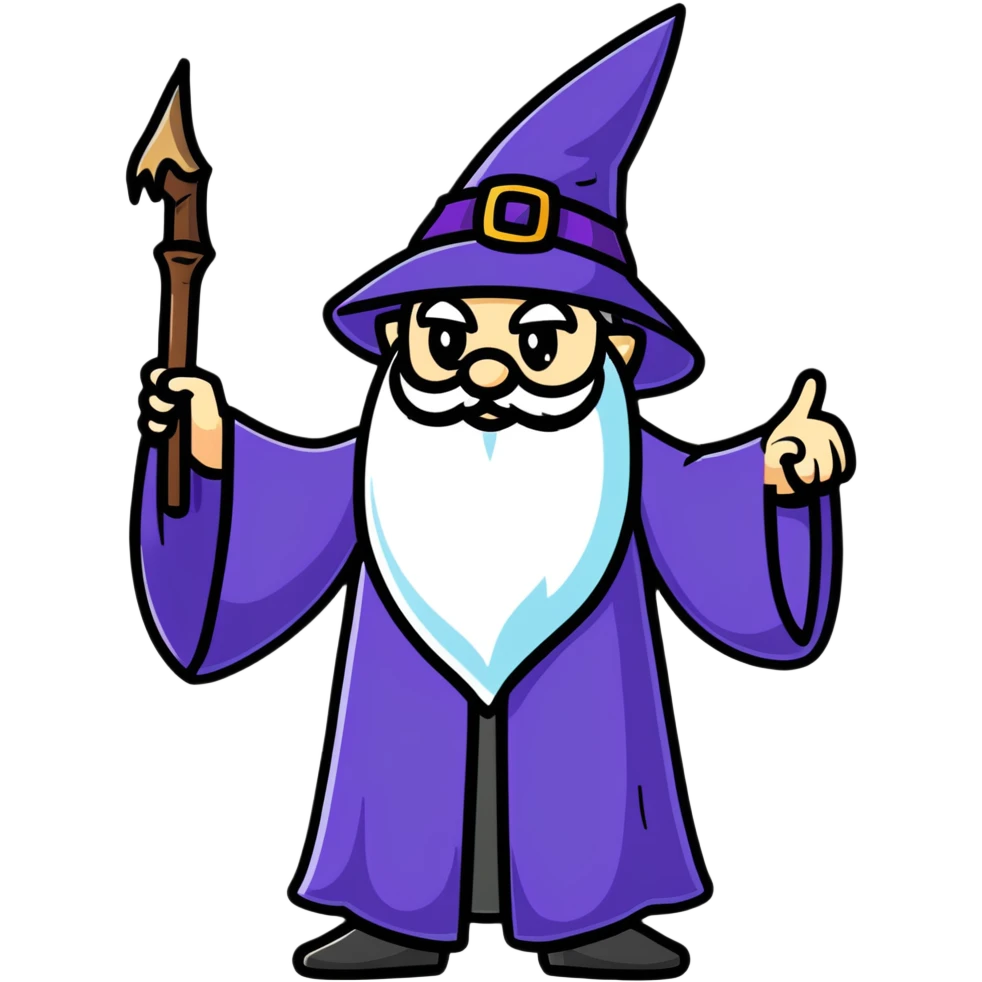 wizard pointing emoji