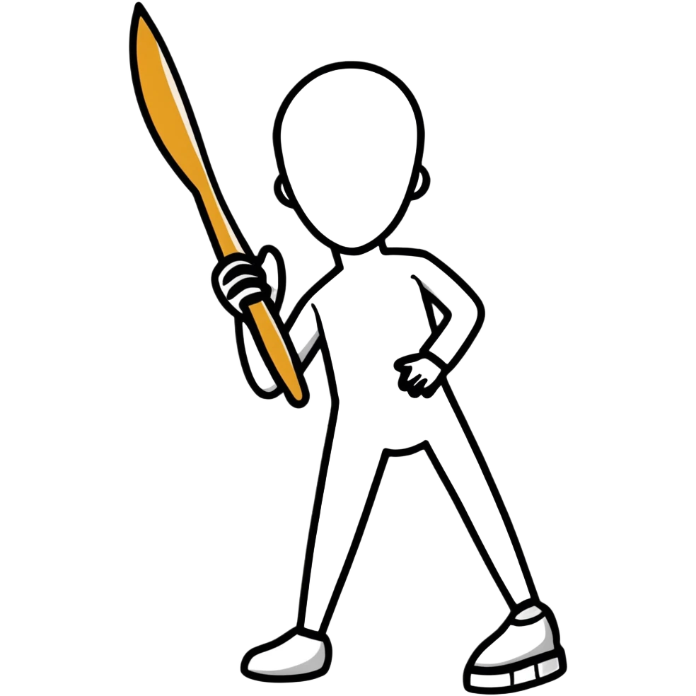 A paintbrush transforming into a metallic human silhouette, symbol of artistic identity emoji