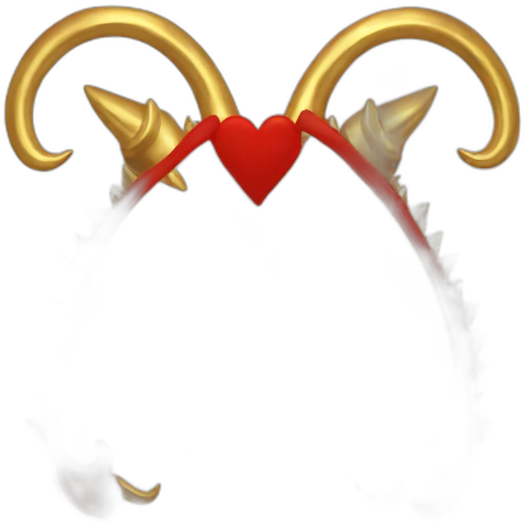 Red heart frame with gold horns emoji