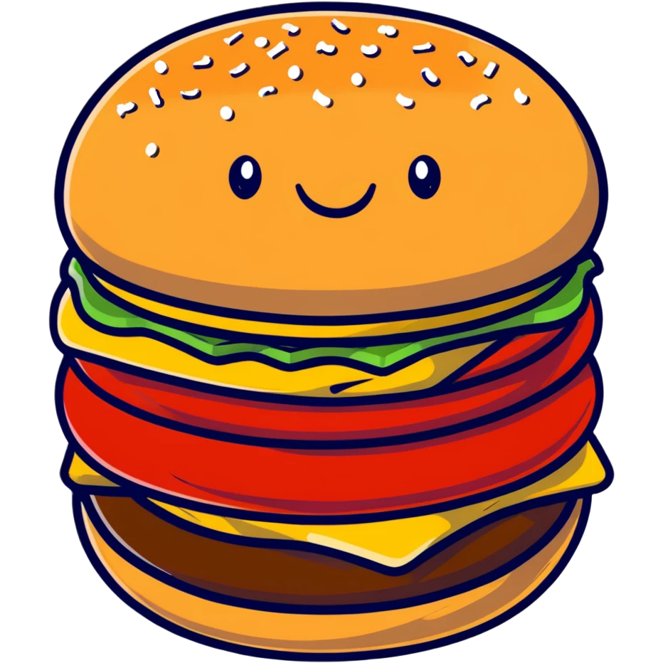 cute smiling burger character emoji