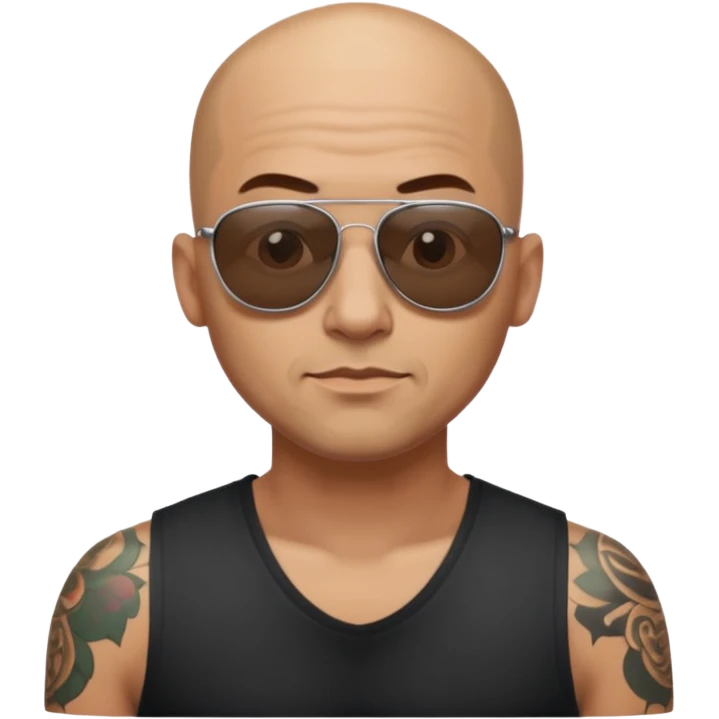   tattooed baldies with  sun glass emoji