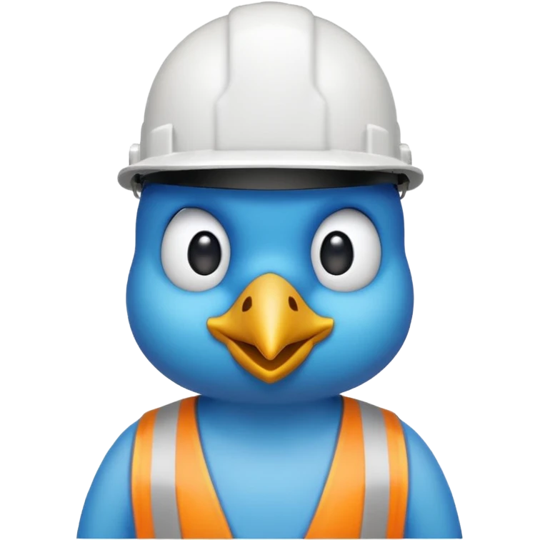 twitter bird wearing a hardhat emoji