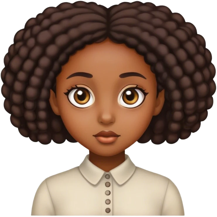 Black girl with big eyes emoji
