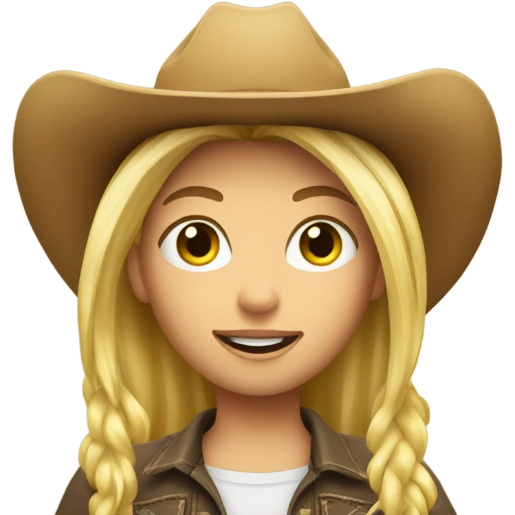 Blond girl with cowboy Hay emoji