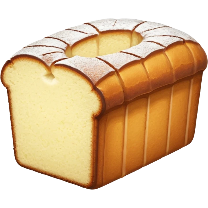 slice of pound cake with powdered sugar emoji