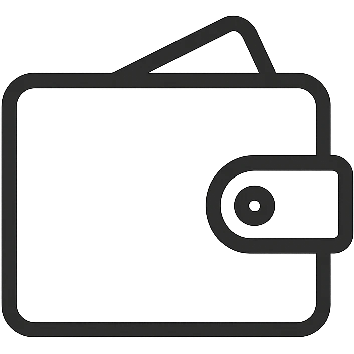 wallet icon, simple and clear, modern icon style emoji