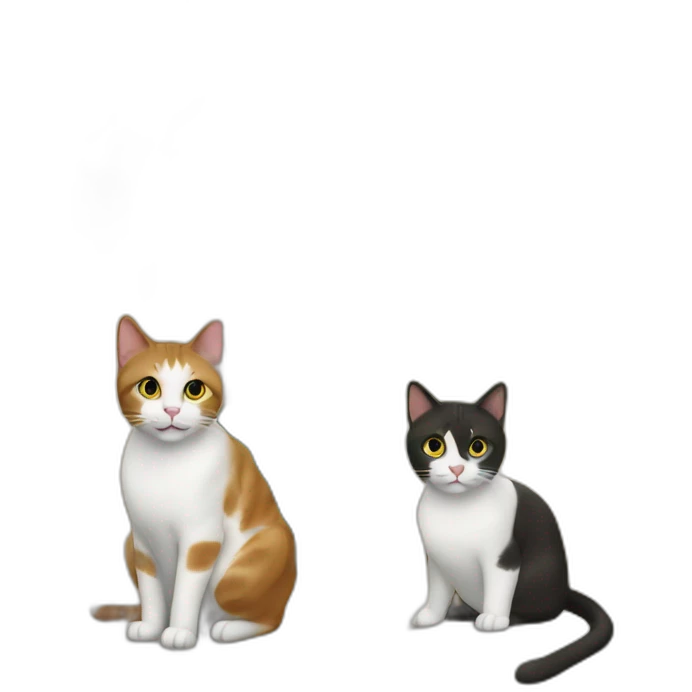 Two cats in front of an italian house emoji