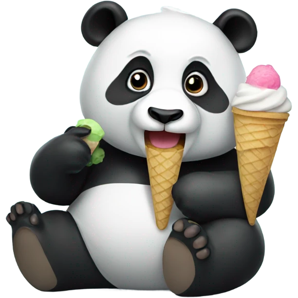 Panda eating ice cream emoji