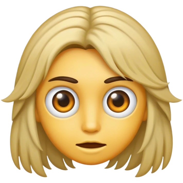 An airplane with human eyes and hair emoji