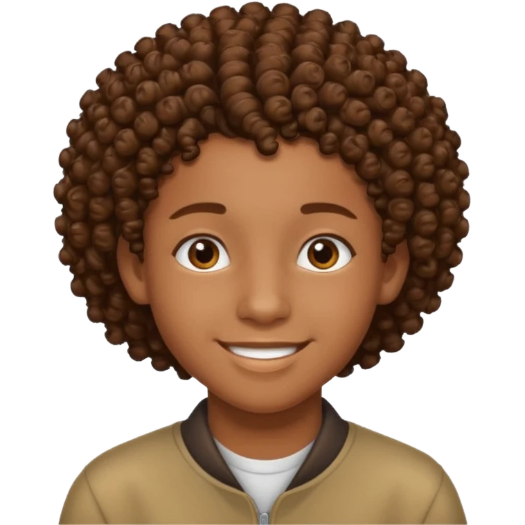 an african teen with mid taper his hair is curly emoji