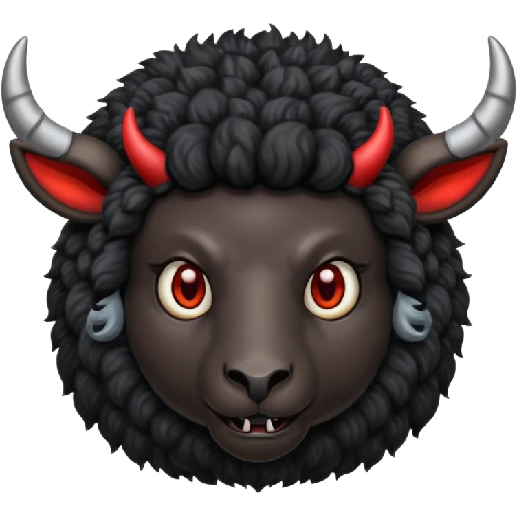 Black sheep with devil horns emoji