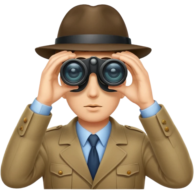 Detective peeking through binoculars emoji