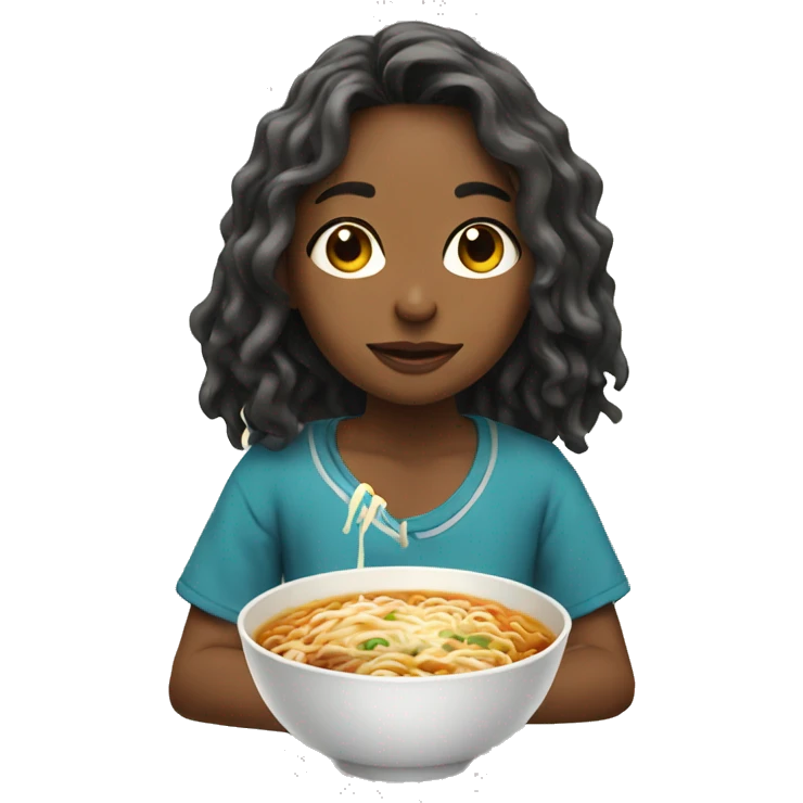 Girl eating ramen  emoji