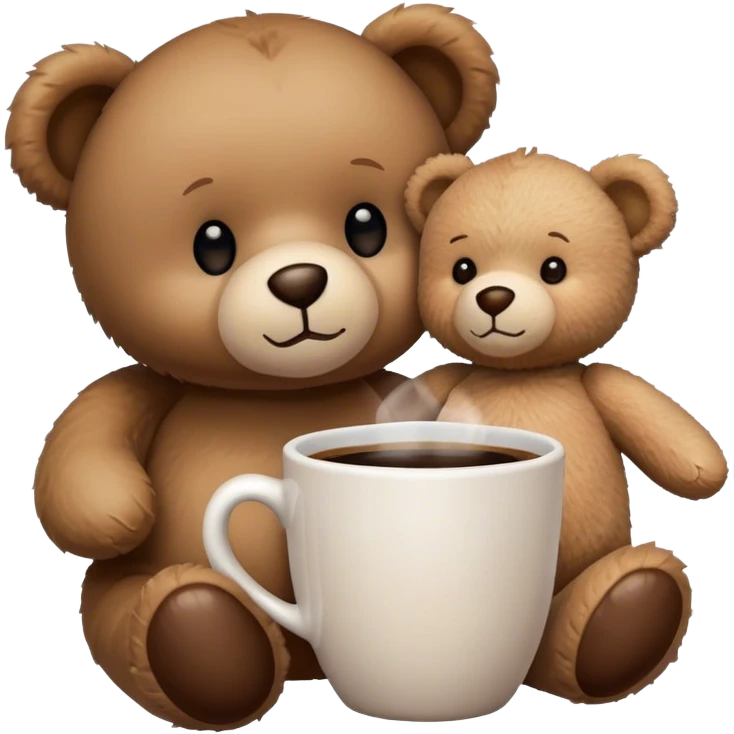 coffee with teddy bear emoji