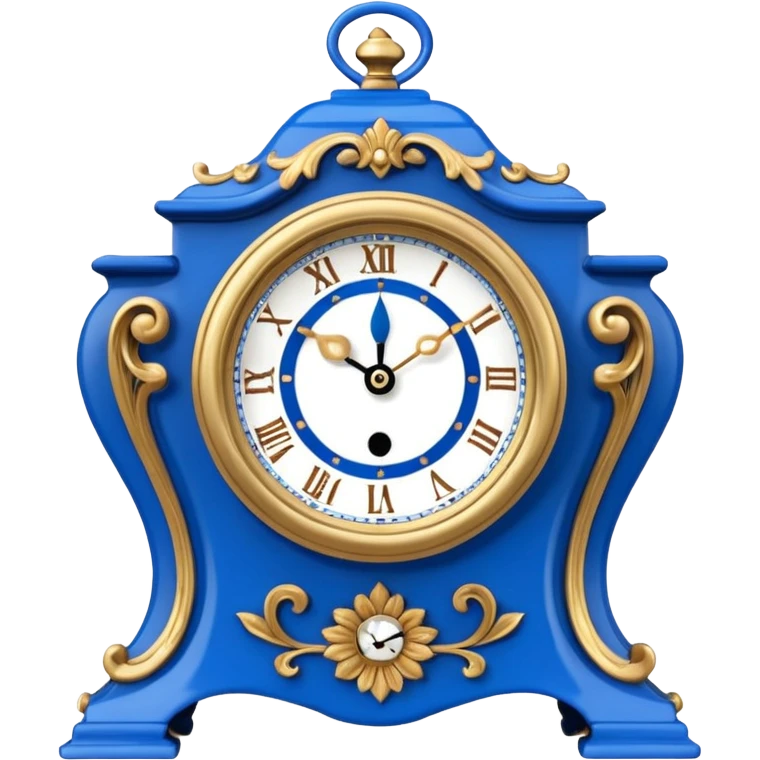 blue mantel clock emoji