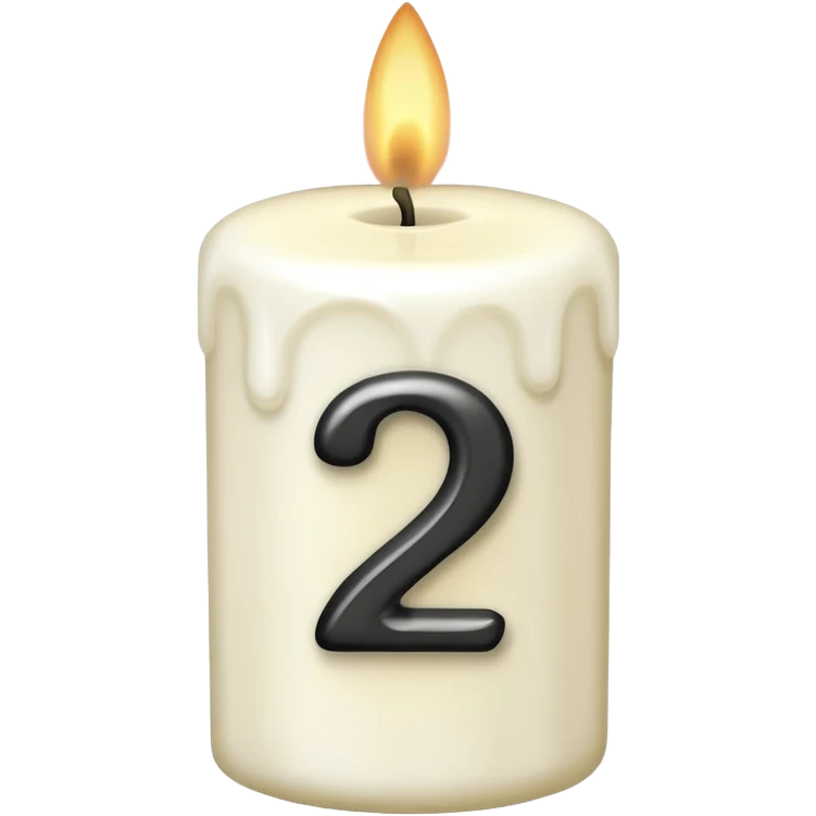 white candle with number 2 emoji