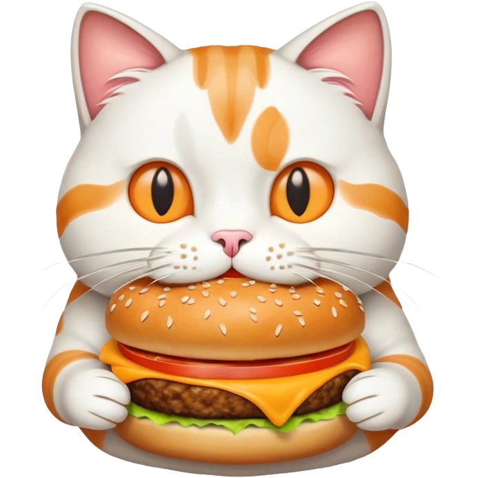 Cat eating a burger  emoji