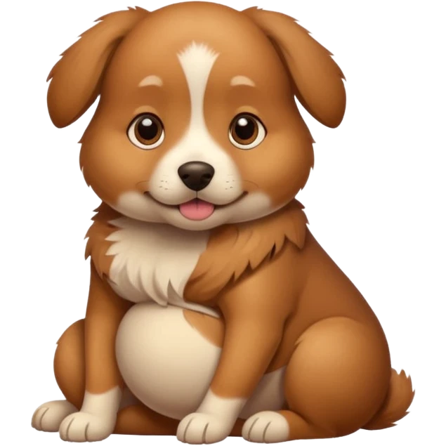 pregnant dog holding its belly emoji