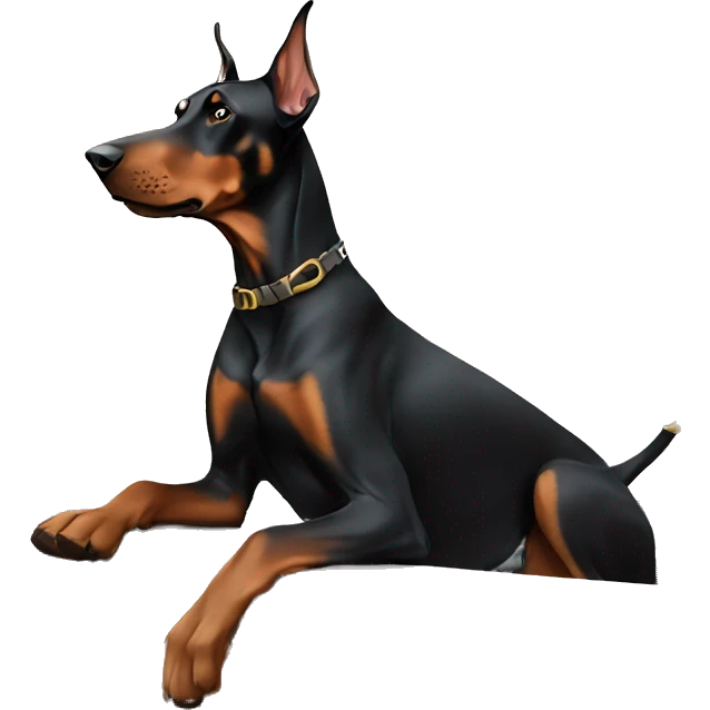 Doberman on a boat emoji