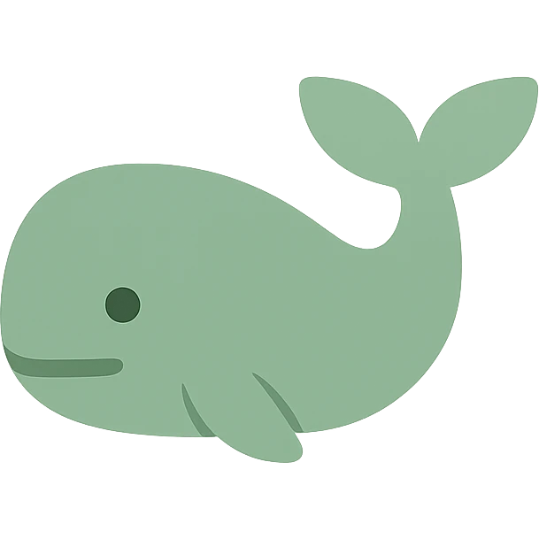 A dull green whale emoji
