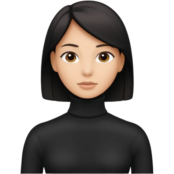 generate an ios genmoji of a black turtleneck emoji