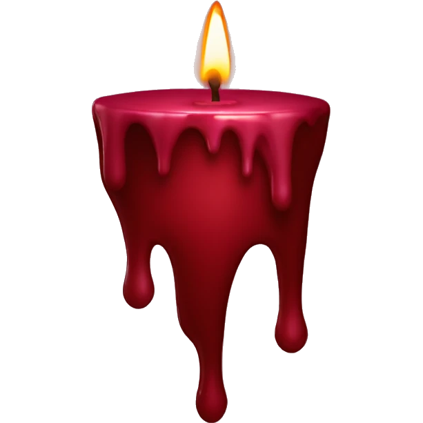 Burgundy melting candle  emoji