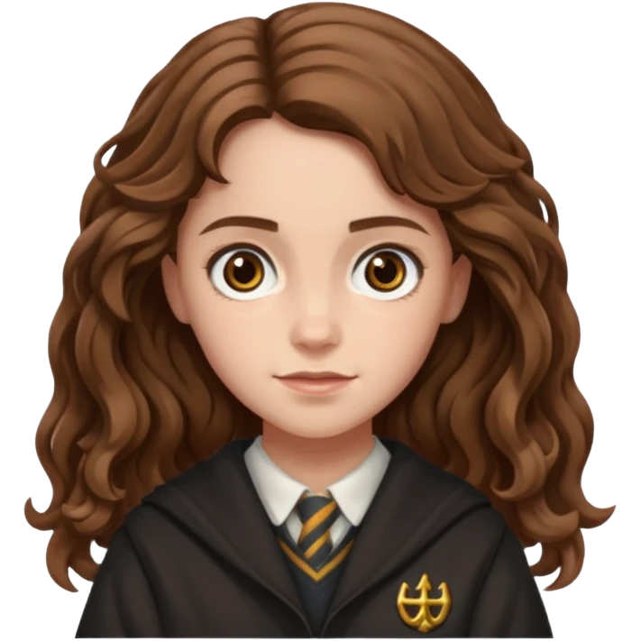 Hermione Granger with wavy hair emoji