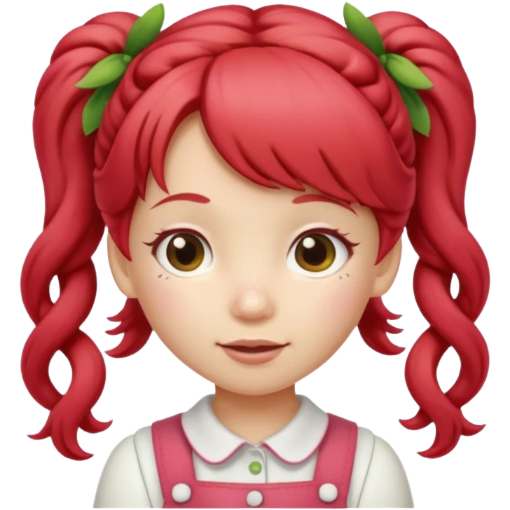 strawberry shortcake ginger girl with pigtails emoji