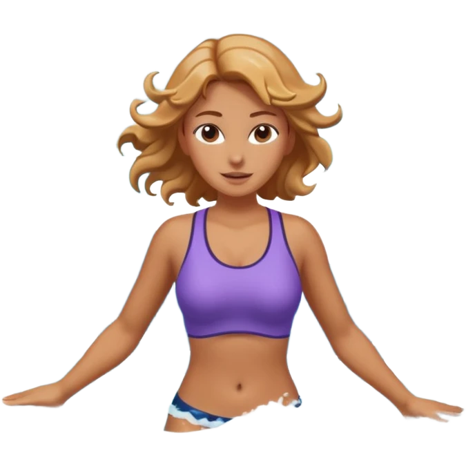 woman standing in ocean waves, water splashing around her, confident expression, dynamic sea motion, cinematic ocean vibe, 3D cartoon style, mobile game icon style, clean background, no text, no watermark
  emoji