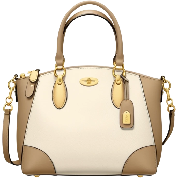 white beige coach handbag emoji