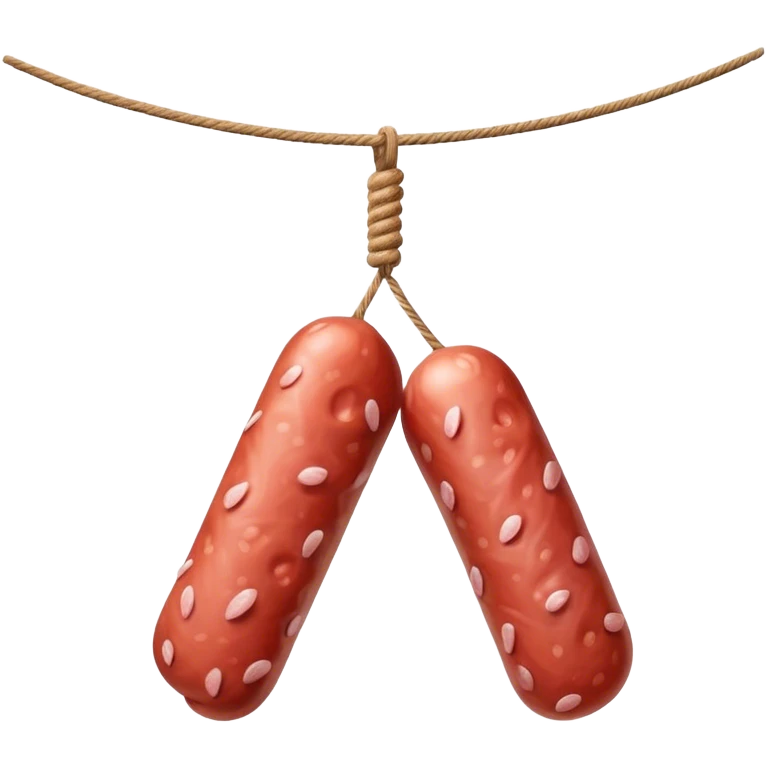 Salami hanging on a string emoji