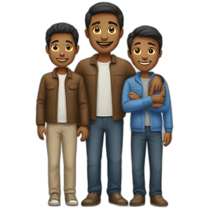 family of three men with one son emoji