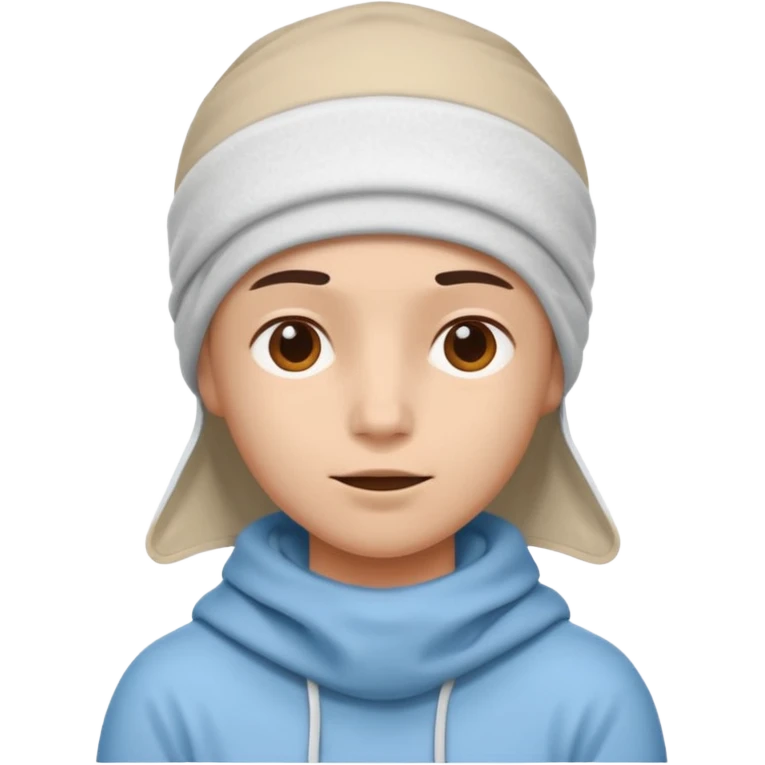 A person with headaches and a cold pack on the head emoji