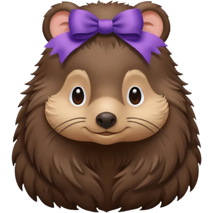 mole with hair ribbon emoji