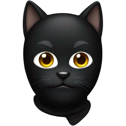 Black cat wearing a balaclava  emoji