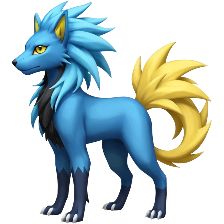 Suicune-Electrike-Manectric-Luxray-Fakémon-fusion-animal-creature, full body  emoji