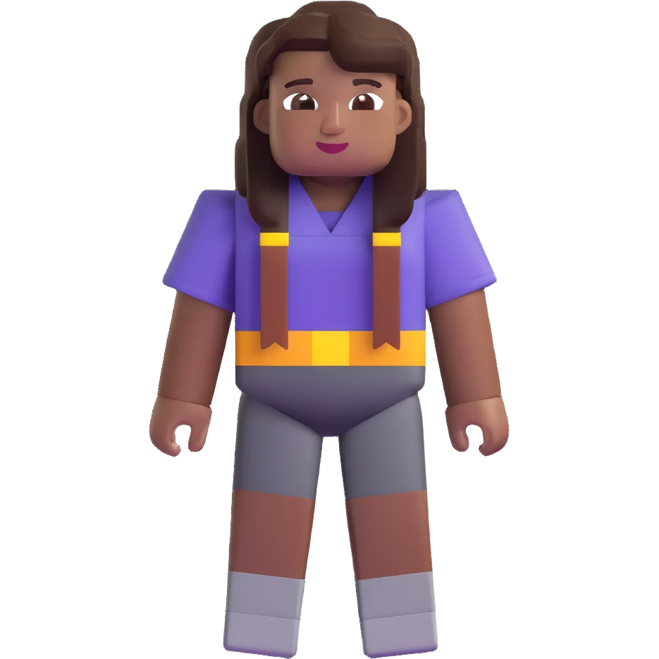 Nicole Byer as a Minecraft character emoji