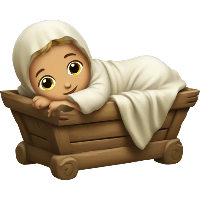 Baby jesus in manger emoji