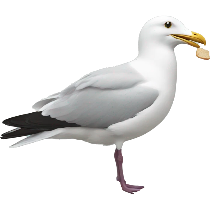 seagull stealing a sandwich emoji