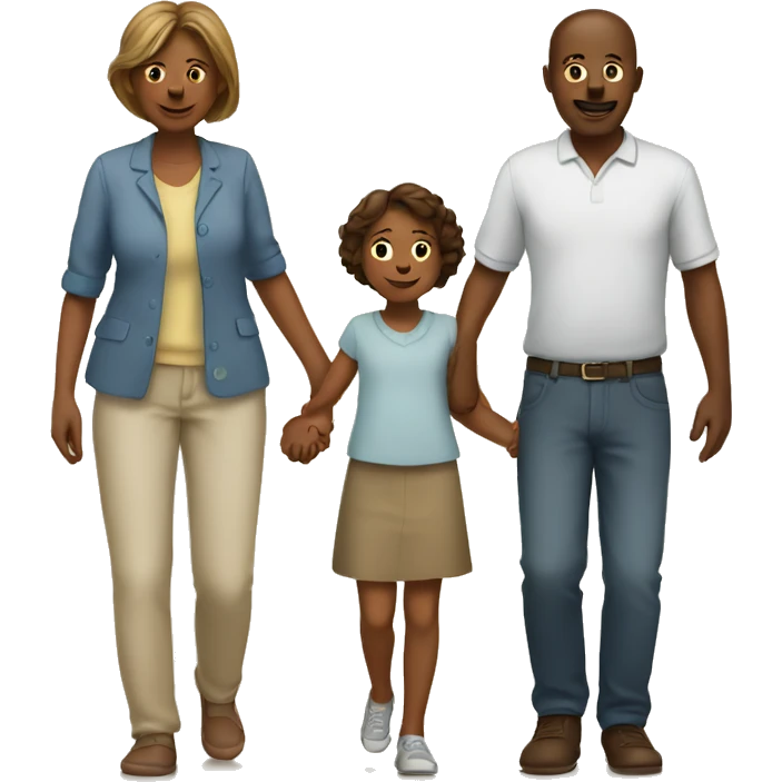 Family holding hands child in the middle emoji