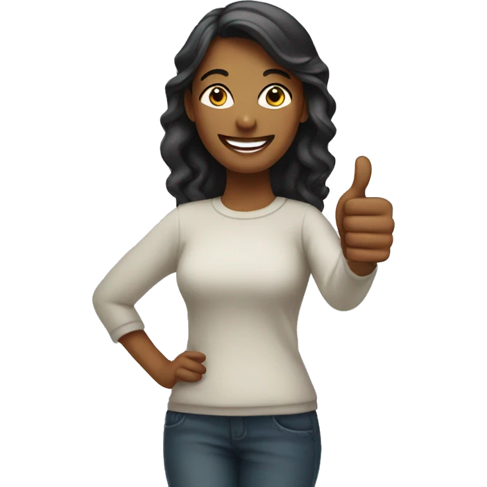 happy woman thumb up emoji
