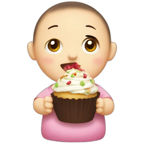 Shinchan eating cupcake emoji