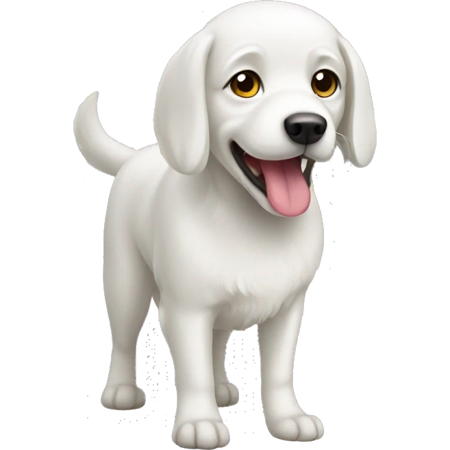 A white dog  emoji