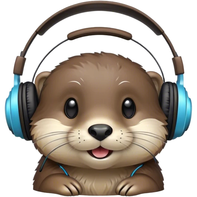 Otter wearing headphones  emoji