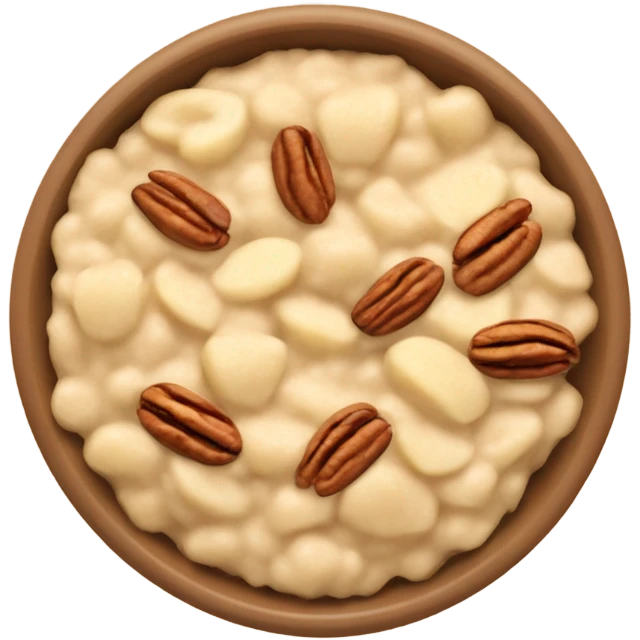 Oatmeal with apples, pecans, and brown sugar emoji