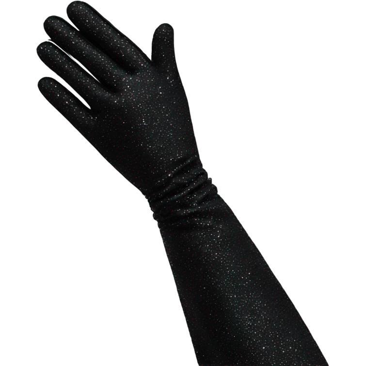 black sparkly elegant long gloves emoji