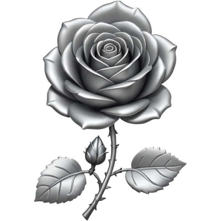 metal rose, without green leaves, just flower emoji