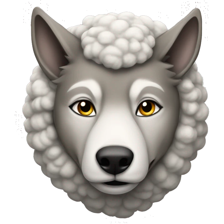 A wolf with a sheep's clothing on. emoji
